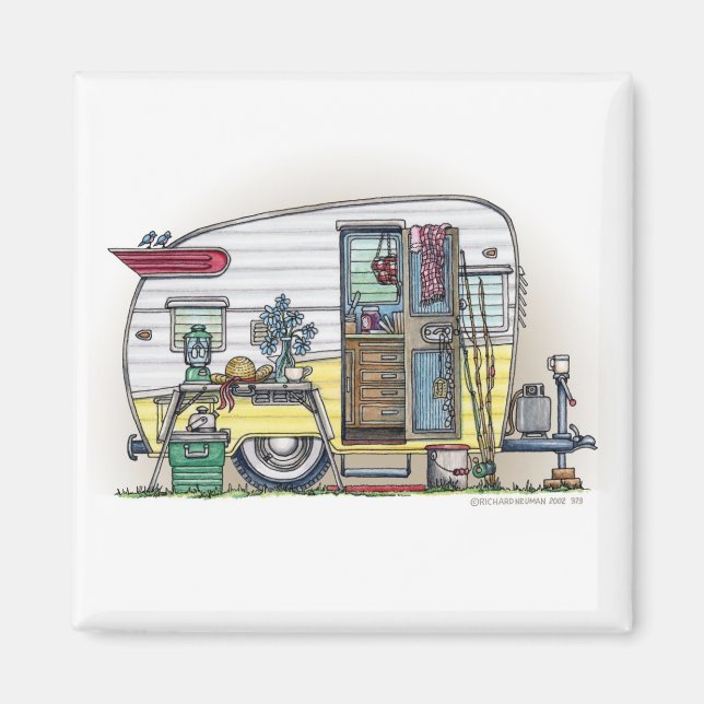 Íman Shasta Camper Trailer RV Magnets (Frente)