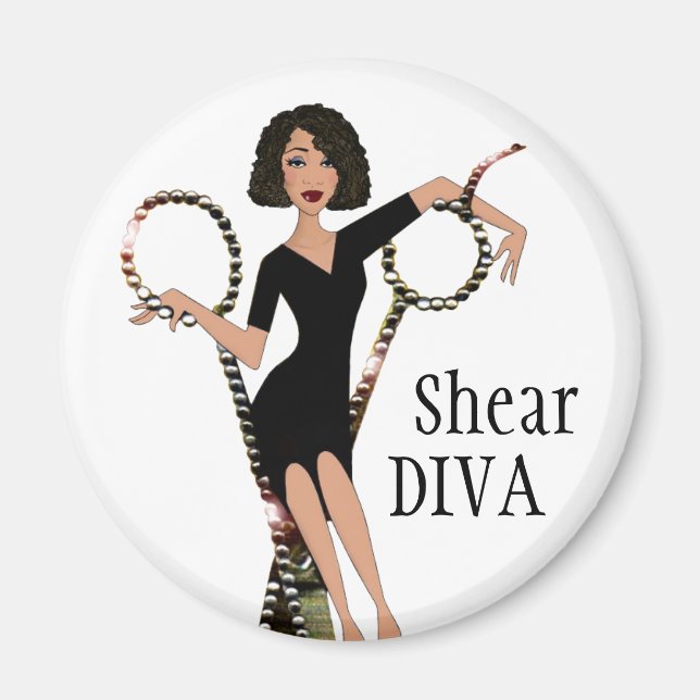 Íman "Shear DIVA" - África americana Diva Magnet (Frente)
