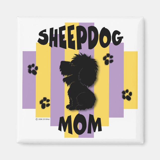 Íman Sheepdog Mãe Magnet (Frente)