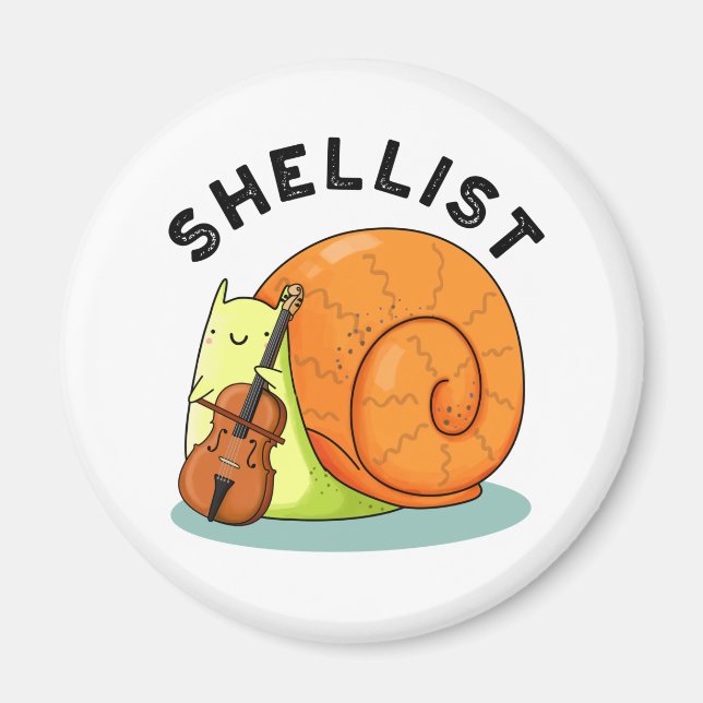 Íman Shellist Funny Snail Cello Pun (Frente)