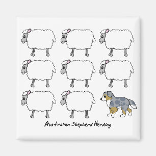Íman Shepherd Herding Sheep Magnet australiano