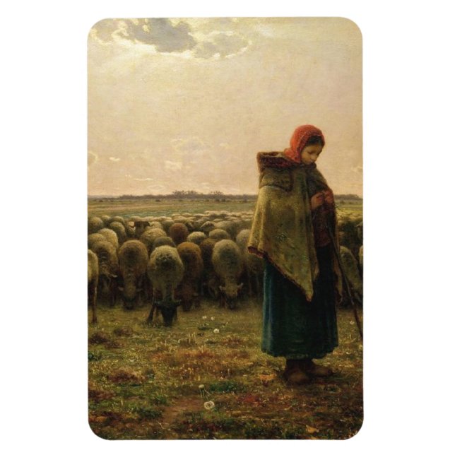 Íman Shepherdese com seu rebanho Jean-Francois Millet (Vertical)