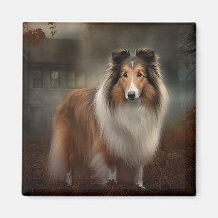 Íman Shetland Sheepdog Halloween Scary