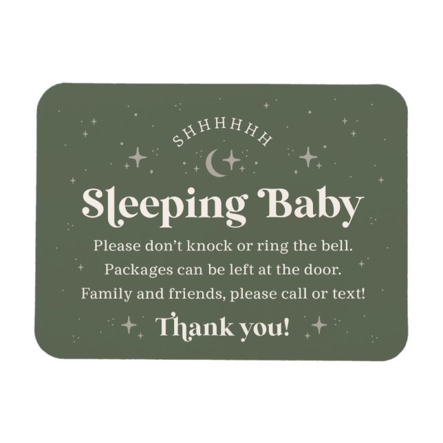 Íman Shhhhhhh Sleeping Baby Door Magnet (Horizontal)
