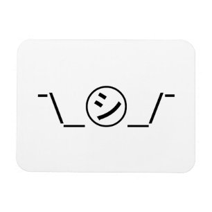 Íman Shi Kana Shrug Emoticon ¯\_ ㋛_/ movimento Japonês 