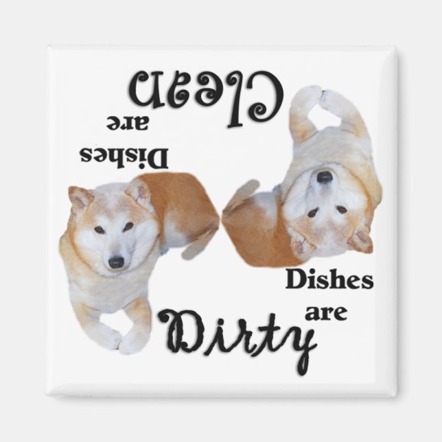 Íman Shiba Inu Amava o Magneta da máquina de lavar louç (Frente)