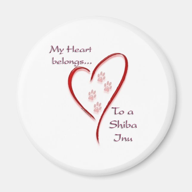 Íman Shiba Inu Heart Pertence (Frente)
