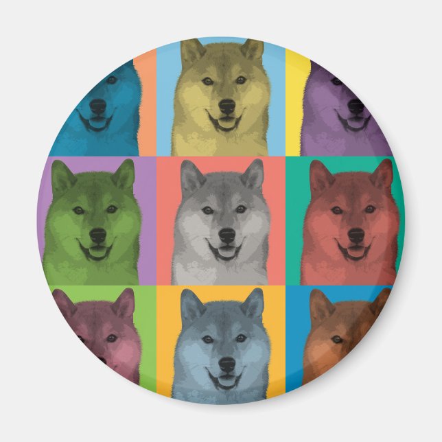 Íman Shiba Inu Pop-Art (Frente)