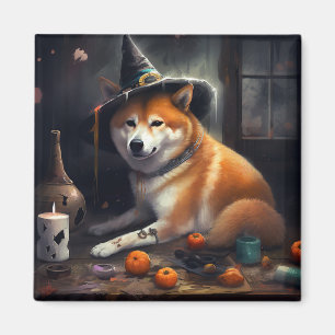 Íman Shiba Inu Pumpkins Halloween Assustado