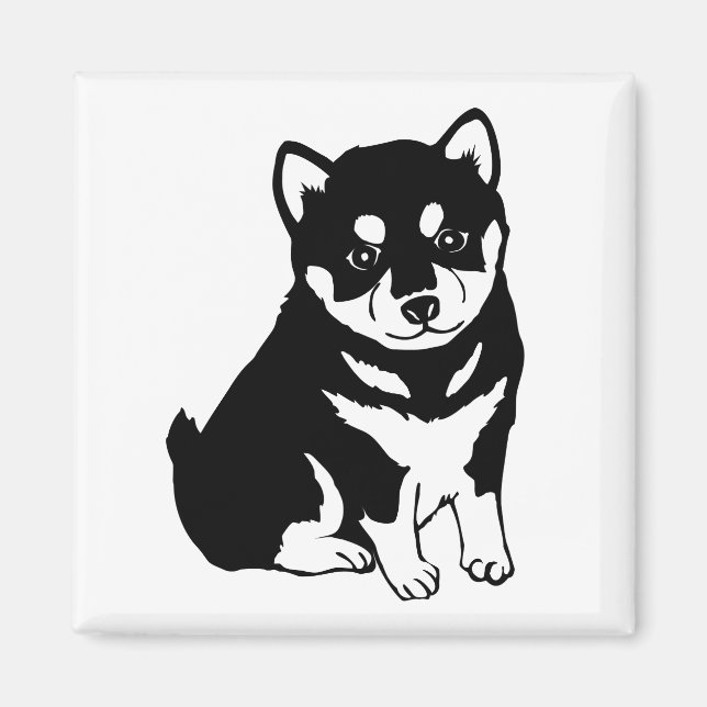 Íman Shiba Inu Puppy Art (Frente)