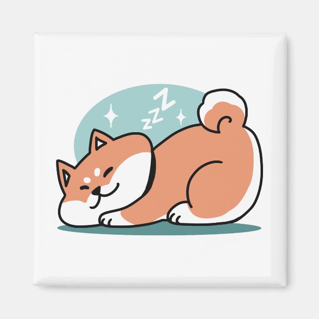 Íman Shiba Inu Relaxa Arte: Apenas uma Shiba Mentira Ba (Frente)