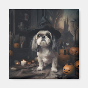 Íman Shih Tzu Abóboras Halloween Assustador