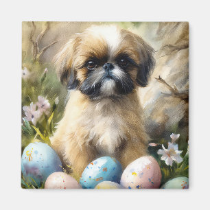 Íman Shih Tzu Dog com Feriado de Ovos de Páscoa
