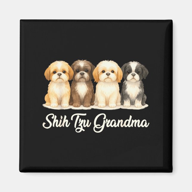 Íman Shih Tzu Grandma Cute Dog Lover Gift Funny Women P (Frente)