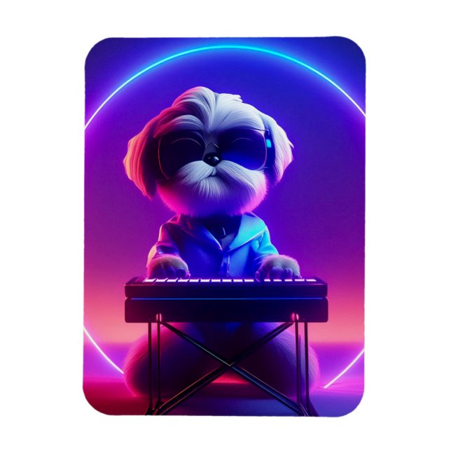 Íman Shih Tzu Jogando Piano (Vertical)