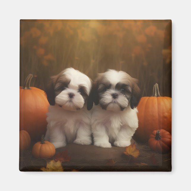 Íman Shih Tzu Puppy Autumn Delight Pumpkin (Frente)