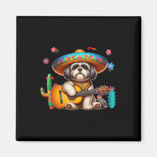 Íman Shih Tzu Sombrero Mexicano Violão Cinco De Mayo