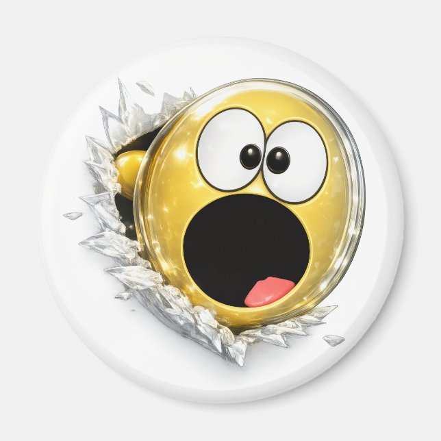 Íman Shocky 3D Emoji Round Magnet (Frente)