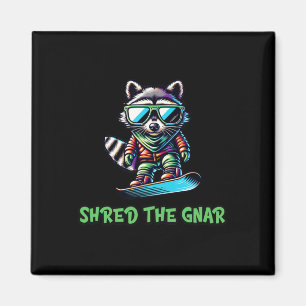 Íman Shopping Gnar Snowboard Raccoon Cute Winter Sp
