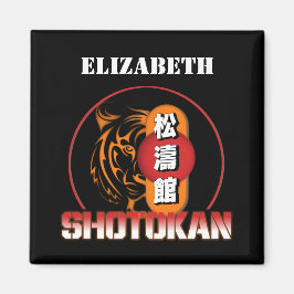 Íman Shotokan Karate Tiger e Japonês Kanji Seu Nome