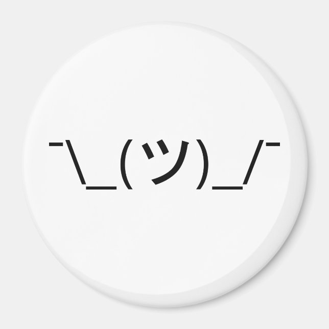 Íman Shrug Emoticon ¯\_(ツ)_/ movimento Japonês Kaomoji (Frente)