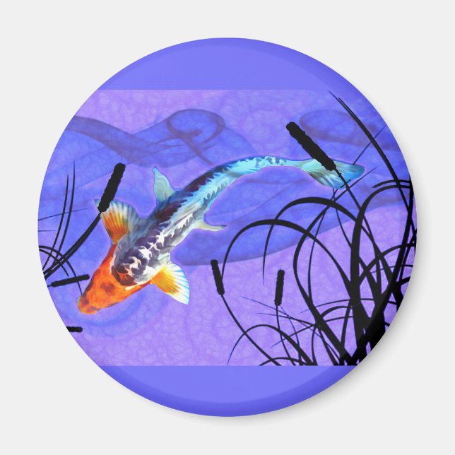Íman Shusui Koi em Purple Pond com Cattails (Frente)