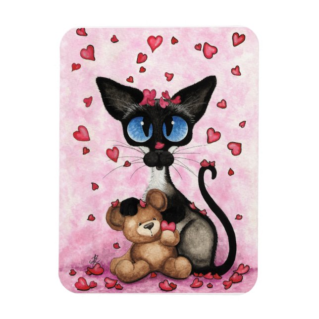 Íman Siamese Cat Valentines Day by Bihrle (Vertical)