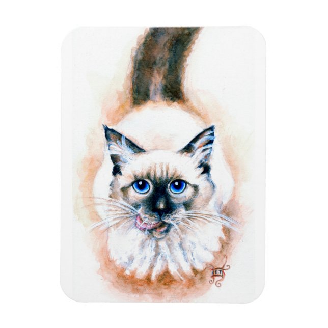 Íman Siamese Cat Watercolor (Vertical)