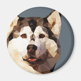 Íman Siberian Husky Low Poly Art
