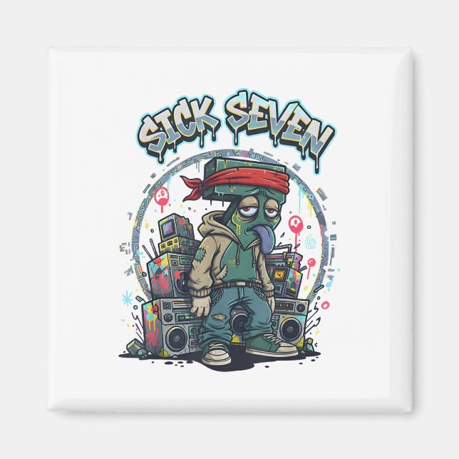 Íman Sick Seven 67 Graffiti Meme Six Seven Fun Street U (Frente)