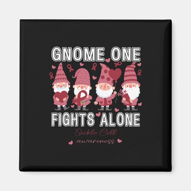 Íman Sickle Cell Awarness Gnomo Uma Luta Sozinha (Frente)