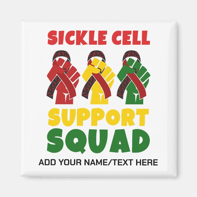 Íman SICKLE CELL SUPPORT SQUAD Nome Personalizado (Frente)
