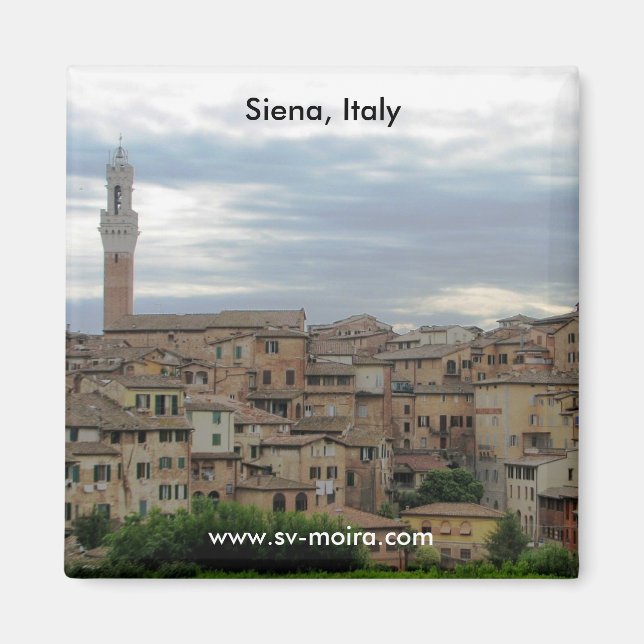Íman Siena, Itália, torre da Câmara Municipal à esquerd (Frente)