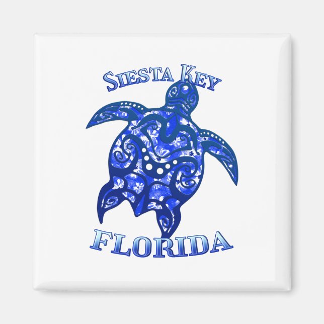 Íman Siesta Key Flórida Vacation Tribal Turtle (Frente)