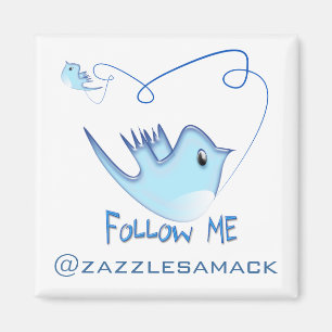 Íman Siga-me o Twitter Gifts and Swirls T-shirts