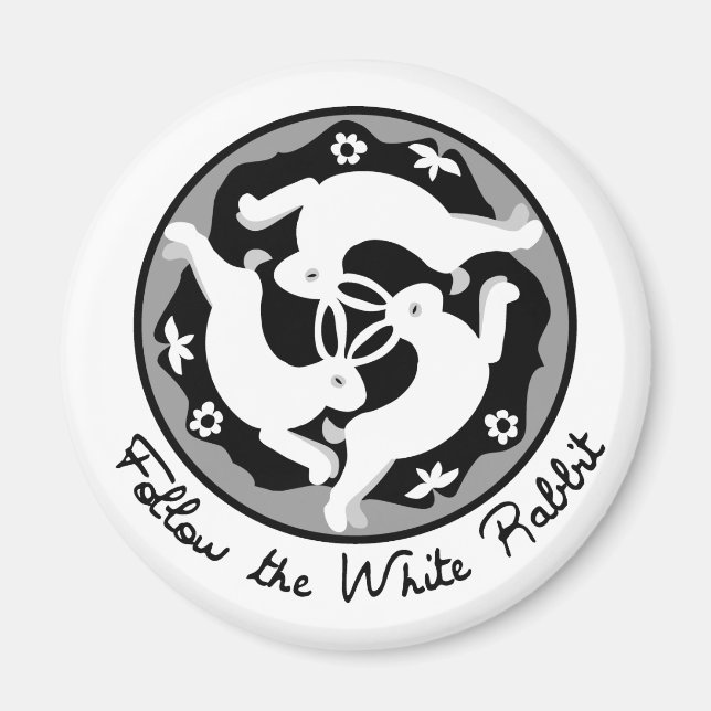 Íman Siga o coelho branco (Frente)
