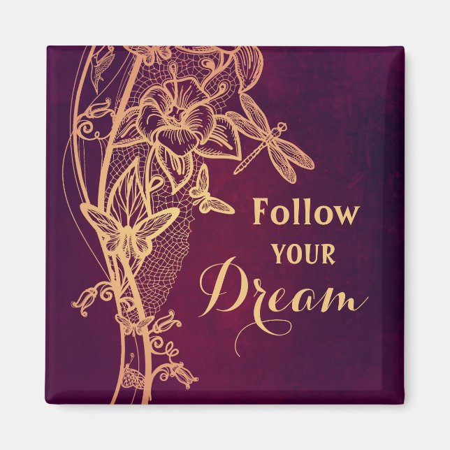 Íman Siga seu sonho borboleta elegante no Borgonha (Frente)