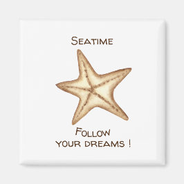 Íman Siga seus sonhos aquarela Seatime Estrela do Mar