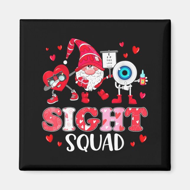 Íman Sight Squad Optician Optometrist Dabbing Heart Val (Frente)
