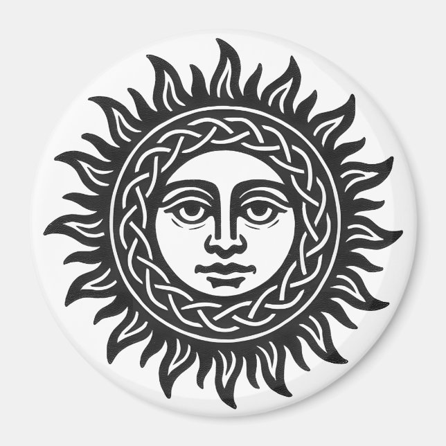 Íman Sigilo do Rosto Solar – Emblema do Sol Negro (Frente)