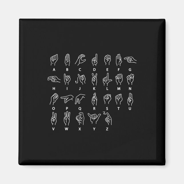 Íman Sign Language Alphabet Deaf Mute Asl Deaf Awarenes (Frente)