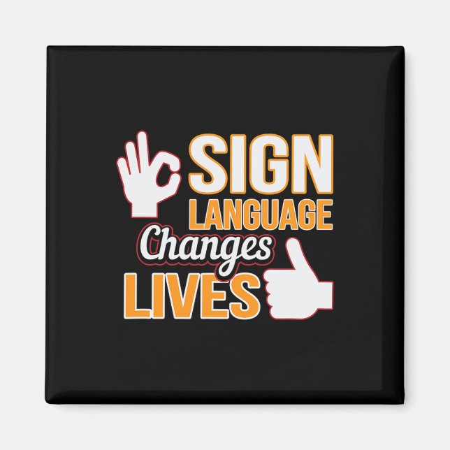 Íman Sign Language Changes Livres ASL Interpreter Deaf  (Frente)