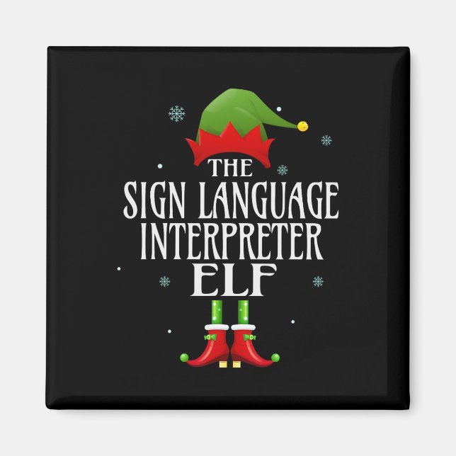 Íman Sign Language Interpreter Elf Matching Family Grou (Frente)
