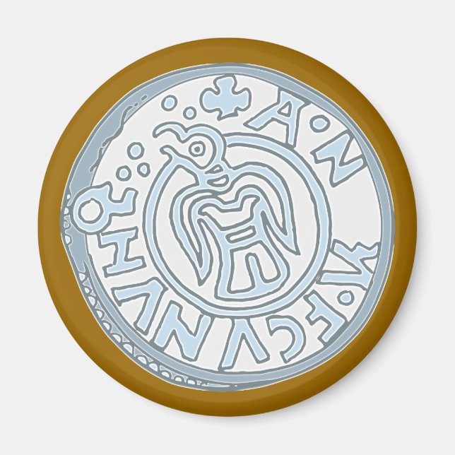 Íman Silbermünze vikingo silver coin vikings (Frente)