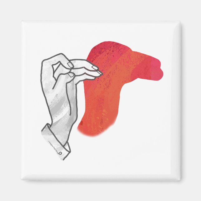 Íman Silhouette Camel Vermelho Mão (Frente)