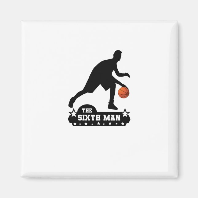 Íman Silhouette de Basquete do Sexto Homem (Frente)