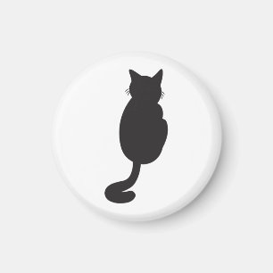 Íman Silhouette de Gato Negro Minimalista