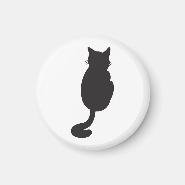 Íman Silhouette de Gato Negro Minimalista (Frente)