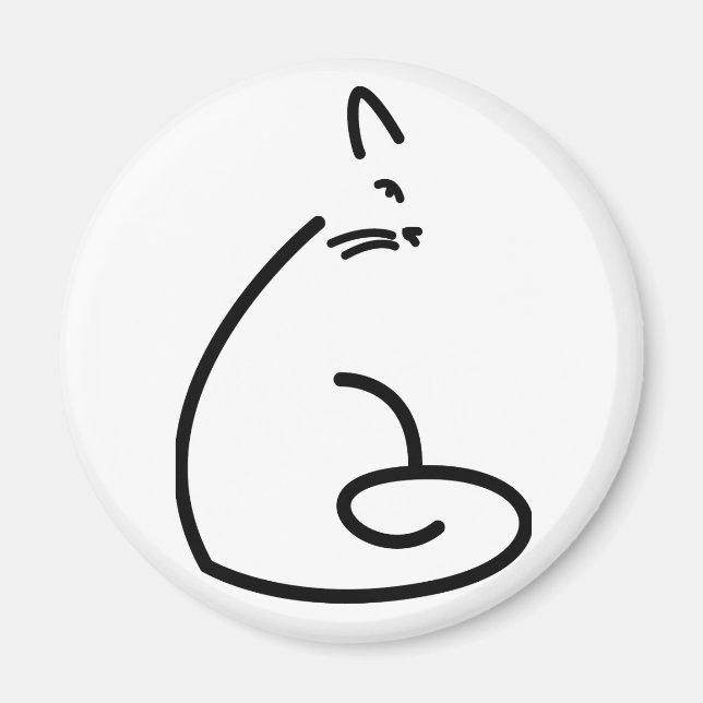 Íman Silhouette de Gato Suave Artístico (Frente)