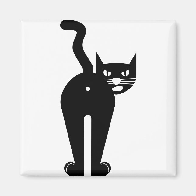 Íman Silhouette de Mamíferos de Gato Animal (Frente)